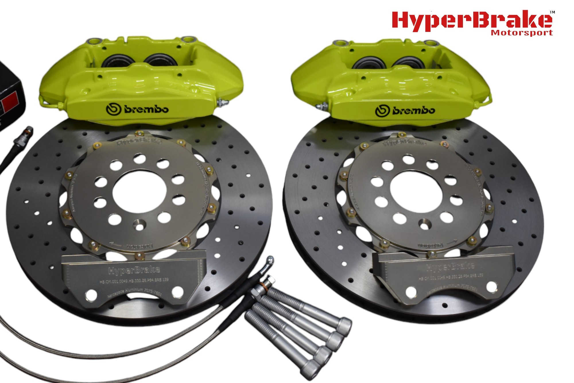 HyperBrake Motorsport Front 4pot Big Brake Kit for Audi S1 8X with Brembo calipers and 2-Piece Full Floating Brake Rotors 330x28mm